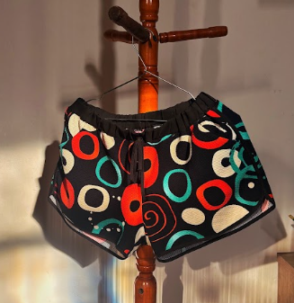 Short cintura baixa multicolorido — Multicolorido